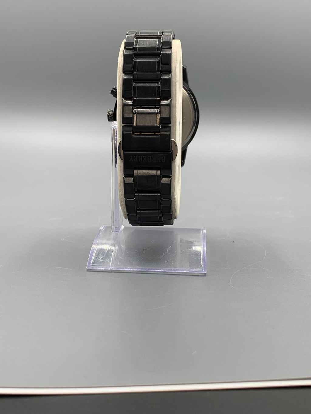 Men's All-Black Sport Chronograph Watch | Textured Diamond-Cut Bezel | Black IP Finish | Heavy Metal Bracelet