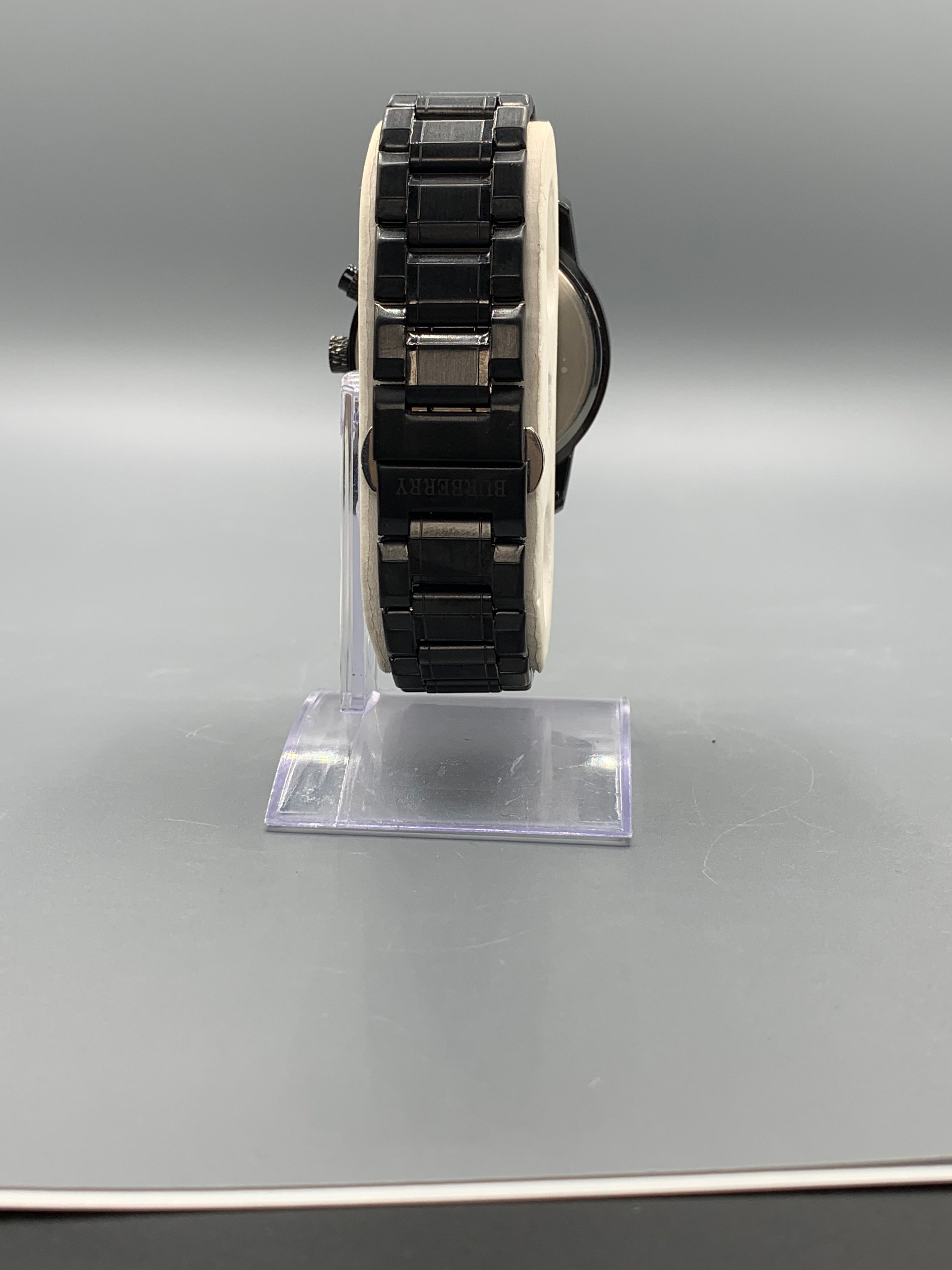 Men's All-Black Sport Chronograph Watch | Textured Diamond-Cut Bezel | Black IP Finish | Heavy Metal Bracelet