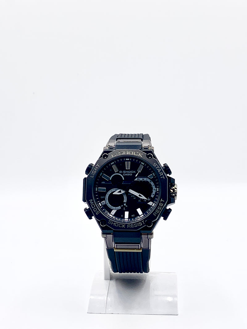 Casio G-Shock G-STEEL Style Men's Ana-Digi Watch | Shock Resistant Black/Gunmetal Case | Blue Resin Strap | Multi-Function Sport Timepiece