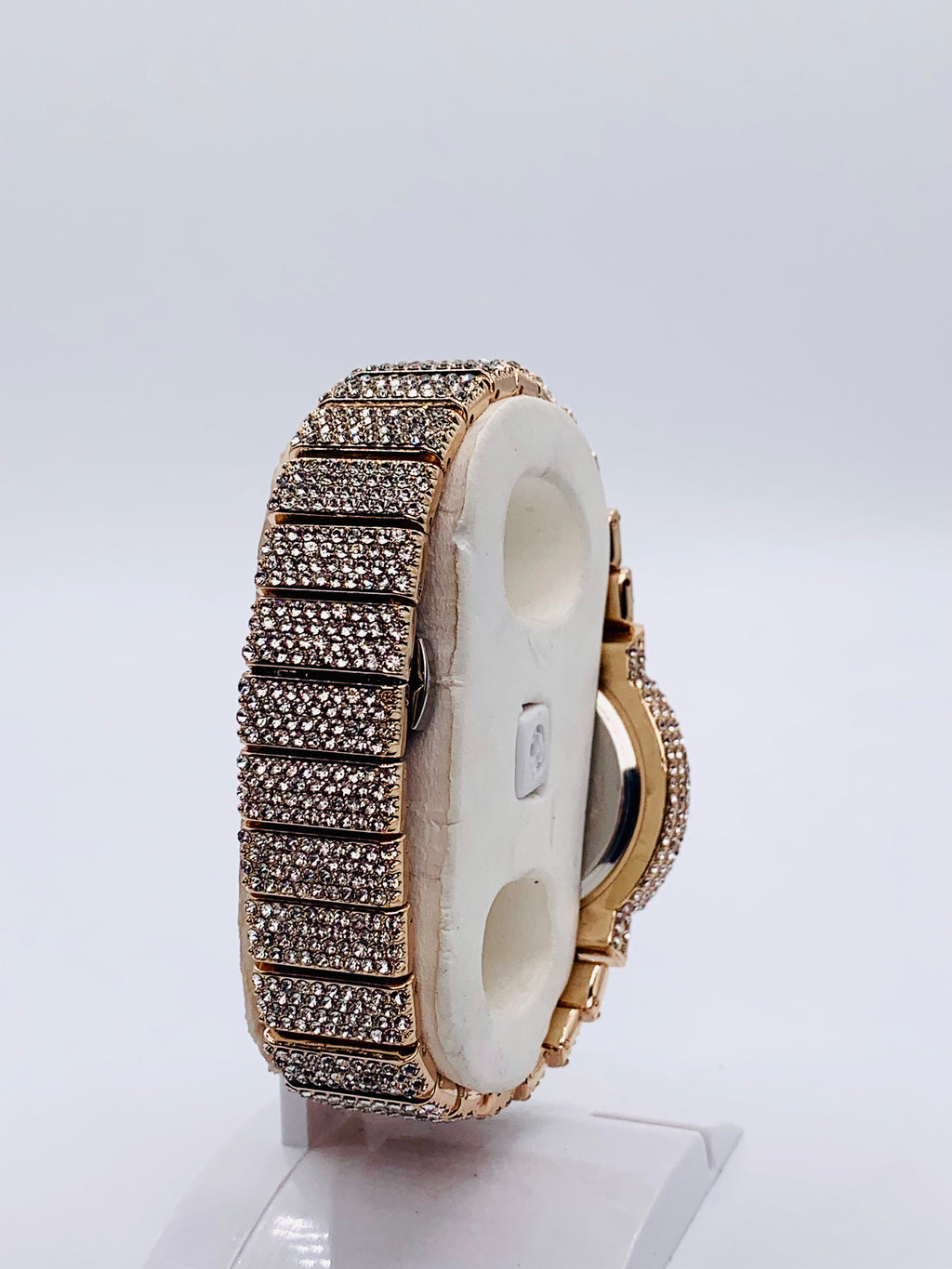 Luxury Rose Gold Iced Out Watch | Full Pave Diamond Dial & Bezel | Champagne/Rose Gold-Tone Finish | Bling Hip Hop Bracelet Watch